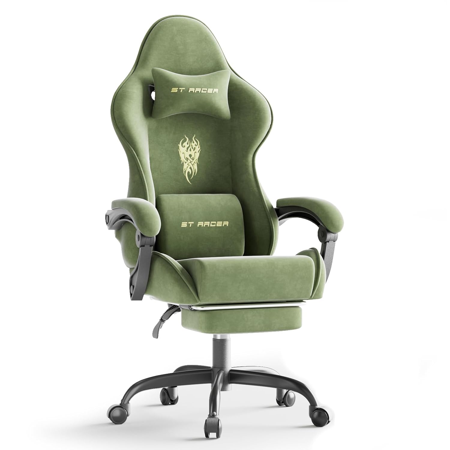 Gaming Chair - Velvet Fabric Gaming Chair, High Back