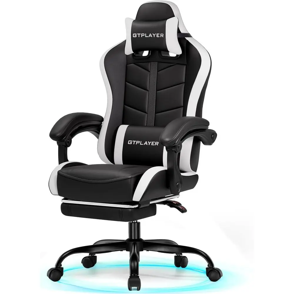 Gaming Chair - Ergonomic High-Back Gaming Chair with Footrest,
