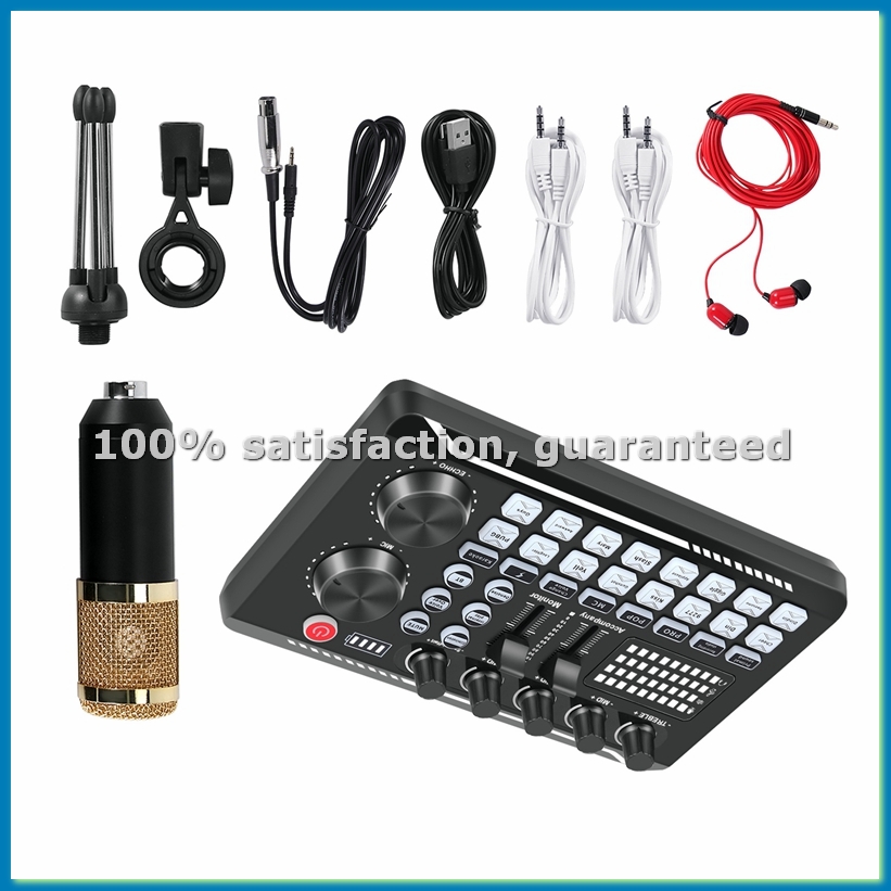 Pc Gaming Live Streaming - F998 Sound Card Kit,BM-800 Microphone Kit,with