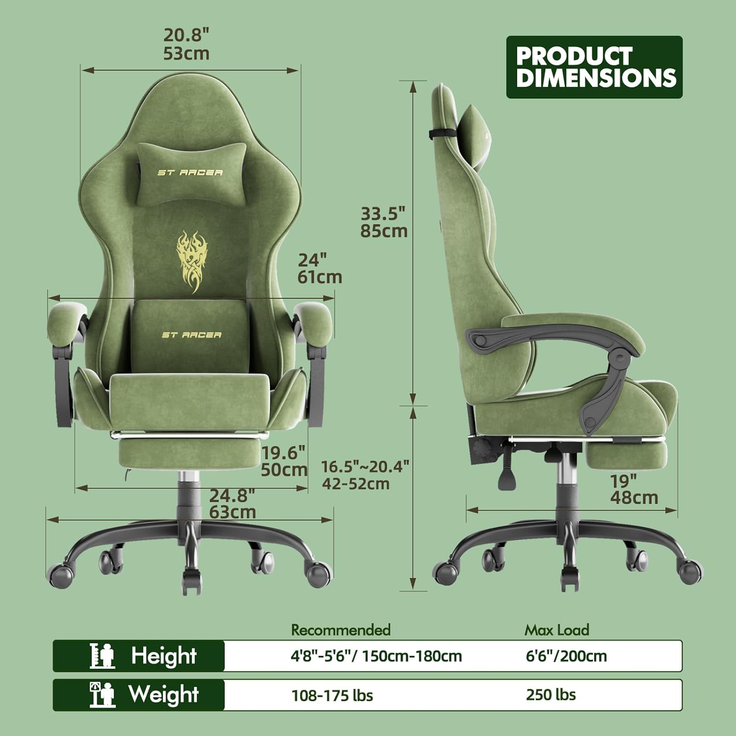 Velvet Fabric Gaming Chair, Hi - Gaming Chair ulasan dan harga