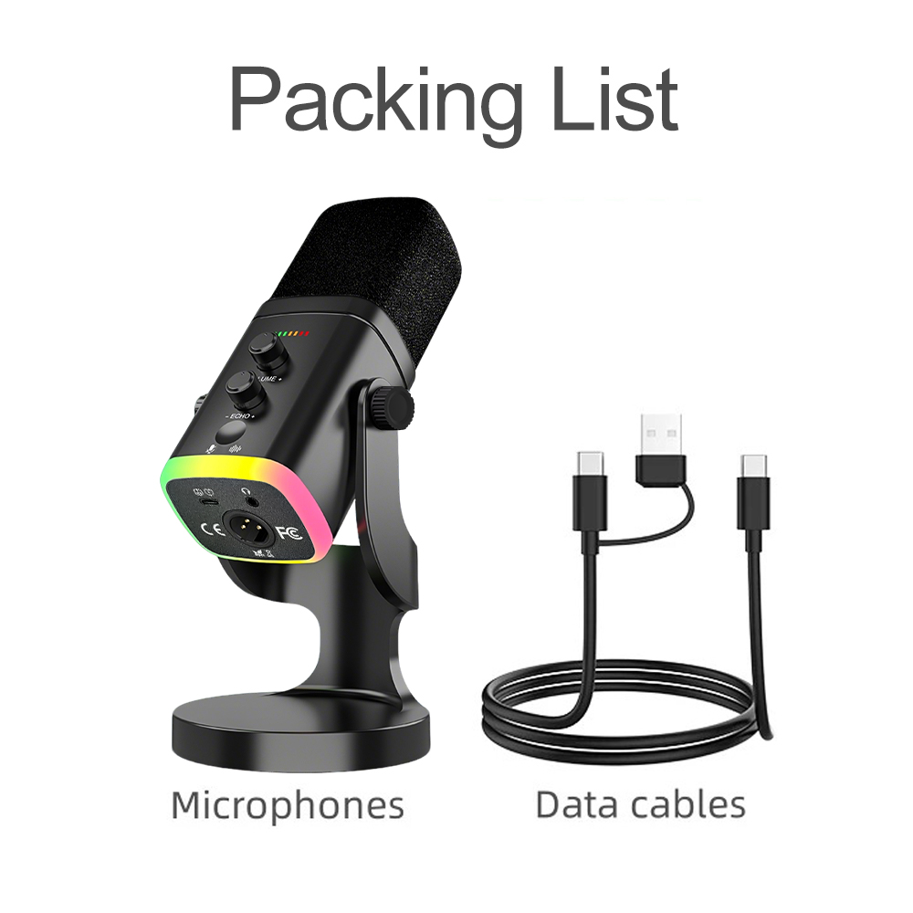 RGB Gaming Microphone USB Micr - Pc Gaming Live Streaming ulasan dan harga