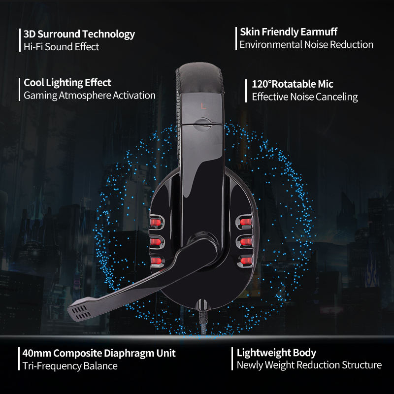 722 Gaming Headset, suitable f - Pc Gaming Online ulasan dan harga