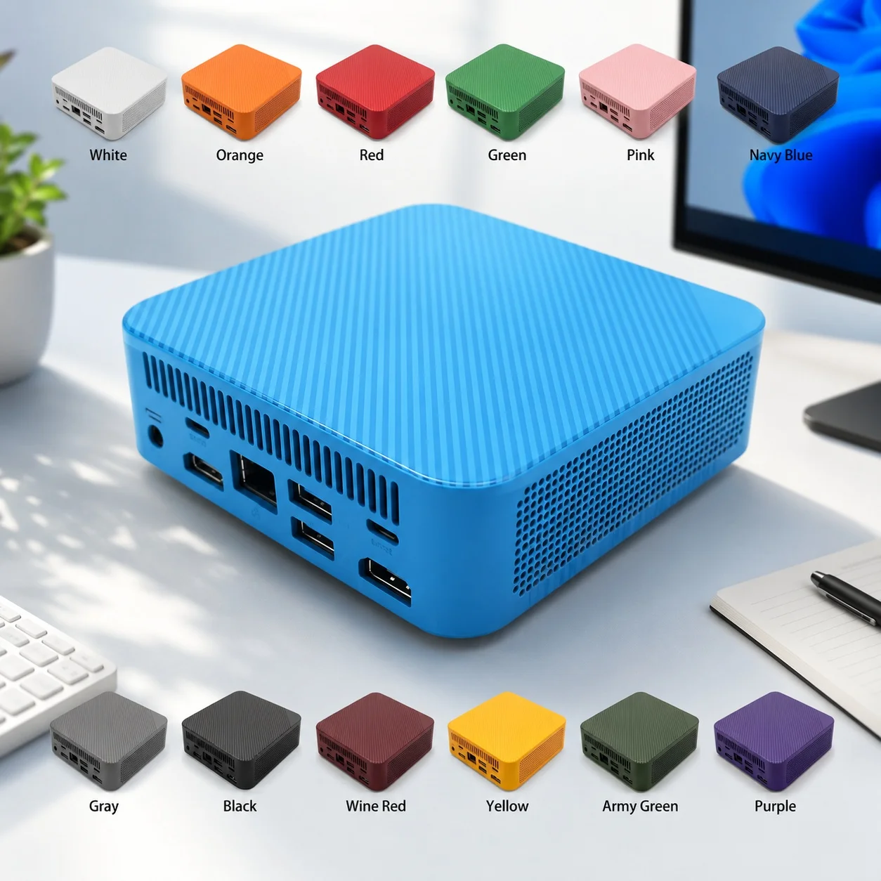 Navy Blue Portable Mini PC Int - Pc Gaming Editing ulasan dan harga