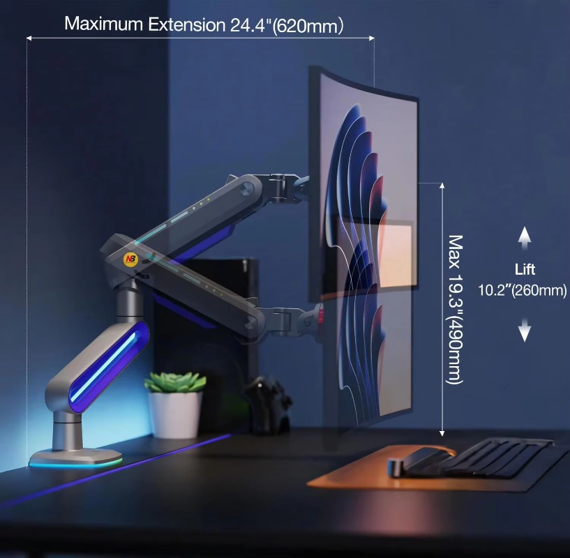 ERGONOMIC Gaming Monitor Arm f - Monitor Stand ulasan dan harga