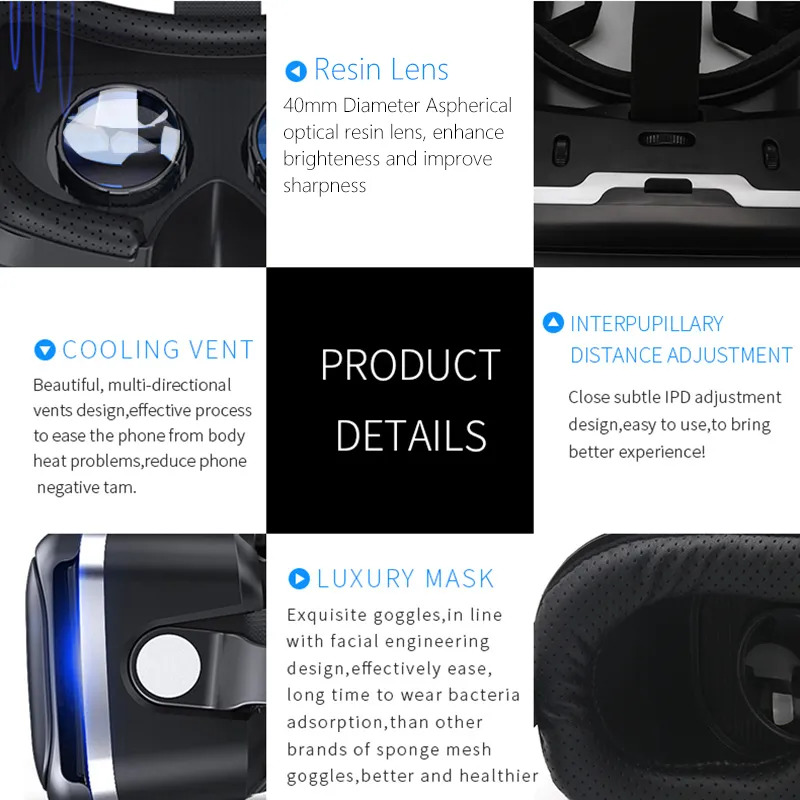 VR Shinecon 6.0 Headphone Vers - Pc Gaming Vr Headset ulasan dan harga