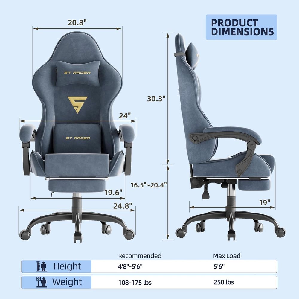 Ergonomic Gaming Chair with Fo - Gaming Chair ulasan dan harga
