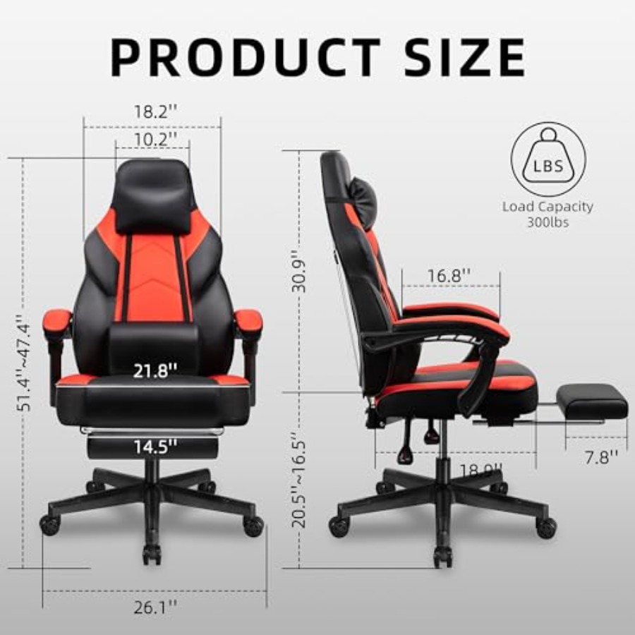 Gaming Chair with Footrest, Ma - Gaming Chair ulasan dan harga