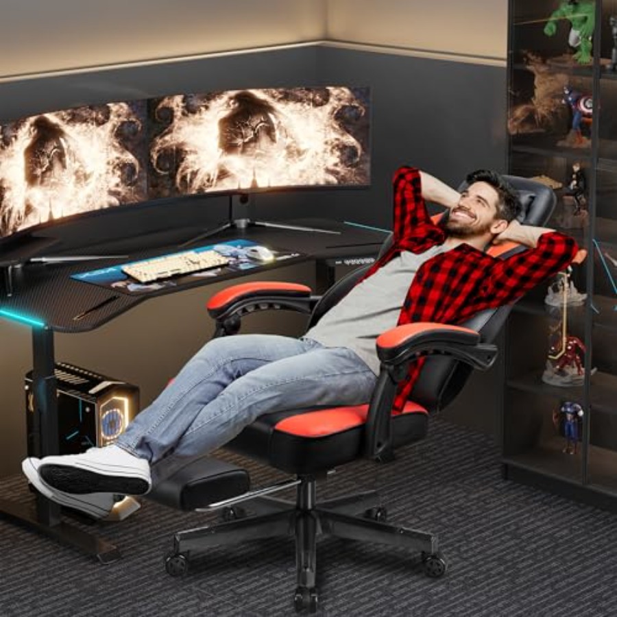 Gaming Chair with Footrest, Ma - Gaming Chair ulasan dan harga
