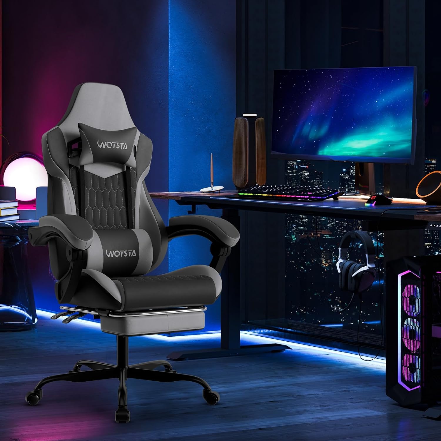 Gaming Chair with Footrest, Hi - Gaming Chair ulasan dan harga