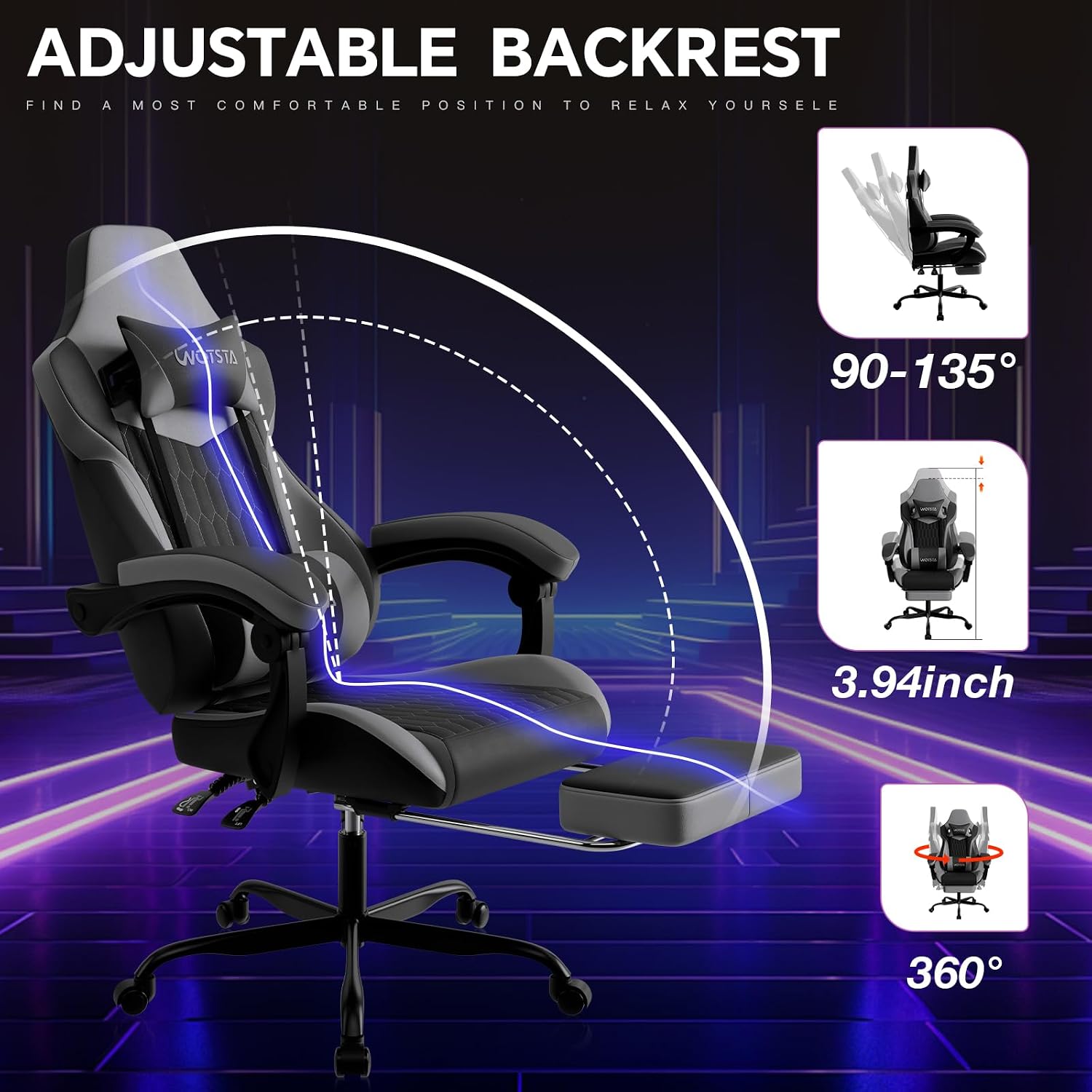 Gaming Chair with Footrest, Hi - Gaming Chair ulasan dan harga